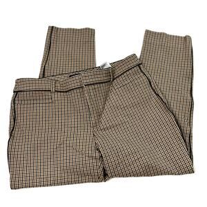 Banana Republic | Sloan Beige Black Plaid Office Pants Womens 10 PETITE